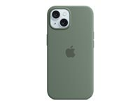 Apple - Coque de protection pour téléphone portable - compatibilité avec MagSafe - silicone - cyprès - pour iPhone 15 MT0X3ZM/A