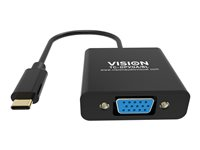 VISION - Adaptateur vidéo - 24 pin USB-C mâle pour HD-15 (VGA) femelle - noir - support 1080p TC-USBCVGA/BL