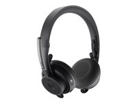 Logitech Zone Wireless Plus - Micro-casque - sur-oreille - Bluetooth - sans fil - Suppresseur de bruit actif - isolation acoustique - graphite - Certifié pour Microsoft Teams 981-000919