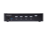 StarTech.com 4-Port DisplayPort 1.4 KVM Switch, 8K 60Hz / 4K 144Hz, 2x USB 3.0 Ports, 4x USB 2.0 Ports, Hotkey Switching, TAA Compliant (D86A2-4-PORT-8K-KVM) - Commutateur écran-clavier-souris/audio/USB - 4 x KVM / audio / USB - 1 utilisateur local - de bureau - Conformité TAA D86A2-4-PORT-8K-KVM