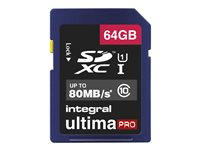 Integral UltimaPro - Carte mémoire flash - 64 Go - UHS Class 1 / Class10 - SDXC UHS-I INSDX64G10-80U1