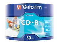 Verbatim DataLife - 50 x CD-R - 700 Mo (80 min) 52x - surface imprimable - spindle 43794