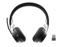 Logitech Zone Wireless MS - Micro-casque - sur-oreille - Bluetooth - sans fil - Suppresseur de bruit actif 981-000854
