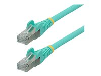 StarTech.com 1.5m CAT6a Ethernet Cable - Aqua - Low Smoke Zero Halogen (LSZH) - 10GbE 500MHz 100W PoE++ Snagless RJ-45 w/Strain Reliefs S/FTP Network Patch Cord - Cordon de raccordement - RJ-45 (M) pour RJ-45 (M) - 1.5 m - S/FTP - CAT 6a - IEEE 802.3bt - sans halogène, moulé, sans crochet, bloqué - turquoise NLAQ-150-CAT6A-PATCH