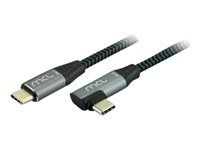 MCL - Câble USB - 24 pin USB-C (M) pour 24 pin USB-C (M) angle droit - USB 3.2 Gen 2 - 5 A - 2 m - Alimentation USB (100 W) - noir et gris MC1C99A3C1052CZ