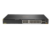 HPE Aruba 6300M - Commutateur - C3 - Géré - 24 x 1/2.5/5/10GBase-T + 4 x 1 Gigabit / 10 Gigabit / 25 Gigabit / 50 Gigabit SFP56 (liaison montante/stockage) - de l'avant et du côté vers l'arrière - Montable sur rack - PoE+ (1440 W) JL660A