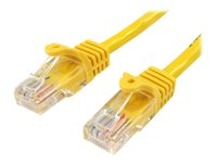 StarTech.com Câble réseau Cat5e UTP sans crochet de 2 m - Cordon Ethernet RJ45 anti-accroc - Câble patch - M/M - Jaune - Cordon de raccordement - RJ-45 (M) pour RJ-45 (M) - 2 m - UTP - CAT 5e - moulé, sans crochet - jaune 45PAT2MYL