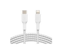 Belkin BOOST CHARGE - Câble Lightning - 24 pin USB-C mâle pour Lightning mâle - 2 m - blanc - Alimentation USB (18 W) CAA004BT2MWH