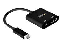 StarTech.com USB C to DisplayPort Adapter with Power Delivery, 8K 60Hz/4K 120Hz USB Type C to DP 1.4 Monitor Video Converter w/60W PD Pass-Through Charging, HBR3, Thunderbolt 3 Compatible - USB-C Male to DP Female (CDP2DP14UCPB) - Adaptateur USB / DisplayPort - 24 pin USB-C (M) pour DisplayPort, 24 pin USB-C (F) - Thunderbolt 3 / DisplayPort 1.4 - support 8K, actif - noir CDP2DP14UCPB