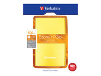 Verbatim Store 'n' Go Portable - Disque dur - 500 Go - externe (portable) - USB 3.0 - 5400 tours/min - Jaune ensoleillé 53027
