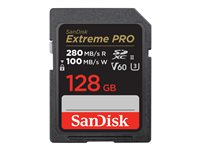 SanDisk Extreme Pro - Carte mémoire flash - 128 Go - Video Class V60 / UHS-II U3 / Class10 - SDXC UHS-II SDSDXEP-128G-GN4IN