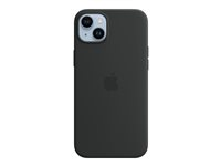 Apple - Coque de protection pour téléphone portable - compatibilité avec MagSafe - silicone - noir minuit - pour iPhone 14 Plus MPT33ZM/A