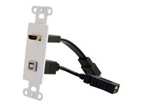 C2G HDMI and USB Pass Through Wall Plate - Support de fixation - HDMI, USB Type A - blanc 39702