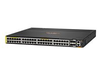 HPE Aruba 6300M - Commutateur - C3 - Géré - 48 x 100/1000/2.5G/5G (PoE++) + 2 x 10 Gigabit / 25 Gigabit / 50 Gigabit SFP56 (uplink / stacking) + 2 x 1 Gigabit / 10 Gigabit SFP+ - Montable sur rack - PoE++ R8S91A