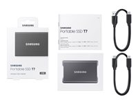 Samsung T7 MU-PC2T0T - SSD - chiffré - 2 To - externe (portable) - USB 3.2 Gen 2 (USB-C connecteur) - AES 256 bits - gris titan MU-PC2T0T/WW