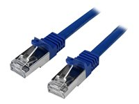 StarTech.com Câble réseau Cat6 blindé SFTP sans crochet - 2 m Bleu - Cordon Ethernet RJ45 anti-accroc - Câble patch - Cordon de raccordement - RJ-45 (M) pour RJ-45 (M) - 2 m - SFTP / 50 micromètres - CAT 6 - moulé, sans crochet - bleu N6SPAT2MBL