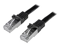 StarTech.com Câble réseau Cat6 blindé SFTP sans crochet - 3 m Noir - Cordon Ethernet RJ45 anti-accroc - Câble patch - Cordon de raccordement - RJ-45 (M) pour RJ-45 (M) - 3 m - SFTP - CAT 6 - moulé, sans crochet - noir N6SPAT3MBK