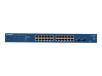 NETGEAR ProSAFE GS724T 24-Port Gigabit Smart Managed Switch - Commutateur - L3 Lite - Géré - 24 x 10/100/1000 + 2 x Gigabit SFP - Ordinateur de bureau, Montable sur rack GS724T-400EUS