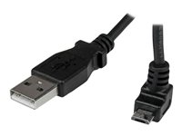 StarTech.com Câble Micro USB 2 m - A vers Micro B coudé 90° vers le haut - Câble USB Micro B Angle Coude vers le haut - Noir 2m - Câble USB - Micro-USB de type B (M) pour USB (M) - USB 2.0 - 2 m - connecteur à 90°, moulé - noir USBAUB2MU