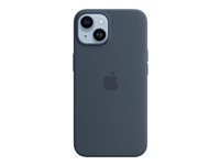 Apple - Coque de protection pour téléphone portable - compatibilité avec MagSafe - silicone - bleu tempête - pour iPhone 14 MPRV3ZM/A
