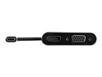 StarTech.com Adaptateur multiport AV numérique USB-C - VGA et HDMI 4K 30 Hz - Gris sidéral - Câble intégré - CDP2HDVGA - Adaptateur vidéo externe - IT6222 - USB-C - HDMI, VGA - gris sidéral CDP2HDVGA