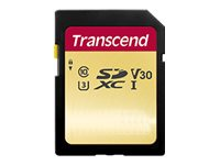 Transcend 500S - Carte mémoire flash - 64 Go - Video Class V30 / UHS-I U3 / Class10 - SDXC UHS-I TS64GSDC500S