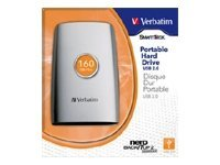 Verbatim SmartDisk Portable - Disque dur - 160 Go - externe (portable) - 2.5" - USB 2.0 - 5400 tours/min - mémoire tampon : 8 Mo 47560
