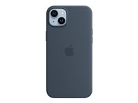Apple - Coque de protection pour téléphone portable - compatibilité avec MagSafe - silicone - bleu tempête - pour iPhone 14 Plus MPT53ZM/A
