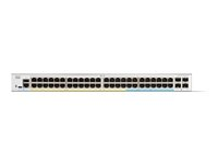 Cisco Catalyst 1300-48MGP-4X - Commutateur - C3 - Géré - 48 x 10 Gigabit Ethernet + 4 x 10 Gigabit SFP+ - Montable sur rack - PoE+ (370 W) C1300-48MGP-4X