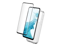 BIGBEN Connected Protection Pack - Coque de protection pour téléphone portable - polyuréthanne thermoplastique (TPU) - transparent - avec protection d'écran en verre trempé 2.5D (9H) - pour Samsung Galaxy A54 5G PACKSILIVTGA545G