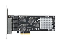 StarTech.com 4-Port 2.5Gbps NBASE-T PCIe Network Card, Intel I225-V Chip, Quad Port Computer Network Card, Multi-Gigabit NIC, PCI Express Server LAN Card, Desktop Ethernet Interface Card, PCI Express 2.0 (PR42GI-NETWORK-CARD) - Adaptateur réseau - PCIe 2.0 x4 - Ethernet 10M/100M/1G/2,5 Gigabit x 4 - noir PR42GI-NETWORK-CARD