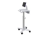 Ergotron Tablet Cart, SV10 - Chariot - pour tablette / clavier - médical - métal - blanc, aluminium - Taille d'écran : jusqu'à 12 po - Conformité TAA SV10-1400-0