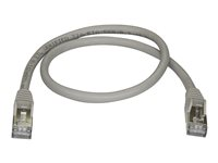 StarTech.com 50cm CAT6A Ethernet Cable, 10 Gigabit Shielded Snagless RJ45 100W PoE Patch Cord, CAT 6A 10GbE STP Network Cable w/Strain Relief, Grey, Fluke Tested/UL Certified Wiring/TIA - Category 6A - 26AWG (6ASPAT50CMGR) - Cordon de raccordement - RJ-45 (M) pour RJ-45 (M) - 50 cm - STP - CAT 6a - sans crochet - gris 6ASPAT50CMGR