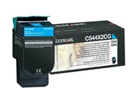 Lexmark - À rendement extrêmement élevé - cyan - original - cartouche de toner LCCP - pour Lexmark C544, C546, X544, X546, X548 C544X2CG