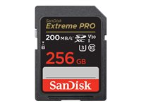 SanDisk Extreme Pro - Carte mémoire flash - 256 Go - Video Class V30 / UHS-I U3 / Class10 - SDXC UHS-I SDSDXXD-256G-GN4IN