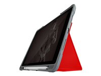 STM dux Plus Duo - Étui à rabat pour tablette - polycarbonate, polyuréthanne thermoplastique (TPU) - rouge, transparent - pour Apple 10.2-inch iPad (7ème génération, 8ème génération, 9ème génération) ST-222-237JU-02