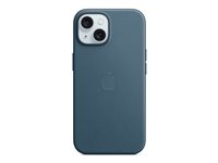 Apple - Coque de protection pour téléphone portable - compatibilité avec MagSafe - tissu fin - bleu Pacifique - pour iPhone 15 MT3G3ZM/A