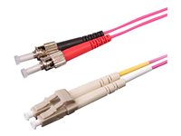 Uniformatic - Câble réseau - ST/UPC multimode (M) pour LC/UPC multimode (M) - 5 m - fibre optique - 50 / 125 microns - OM4 - sans halogène - rose / fuchsia 21354