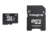 Integral UltimaPro - Carte mémoire flash (adaptateur microSDHC - SD inclus(e)) - 32 Go - UHS Class 1 / Class10 - microSDHC UHS-I INMSDH32G10-90U1