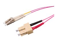 Uniformatic - Câble réseau - SC/UPC multimode (M) pour LC/UPC multimode (M) - 2 m - fibre optique - 50 / 125 microns - OM4 - sans halogène - rose / fuchsia 21322