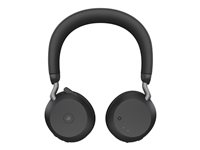 Jabra Evolve2 75 - Micro-casque - sur-oreille - Bluetooth - sans fil - Suppresseur de bruit actif - USB-C - isolation acoustique - noir - Certifié pour Microsoft Teams 27599-999-899