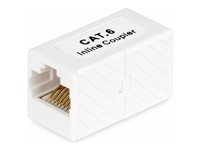 StarTech.com RJ45 Coupler, Inline Cat6 Coupler, Female to Female (F/F) T568 Connector, Unshielded Ethernet Cable Extension (IN-CAT6-COUPLER-U1) - Coupleur réseau - RJ-45 (F) pour RJ-45 (F) - non blindé - CAT 5/5e/6 - passif - blanc IN-CAT6-COUPLER-U1