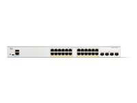 Cisco Catalyst 1300-24P-4X - Commutateur - C3 - Géré - 24 x 10/100/1000 (PoE+) + 4 x 10 Gigabit SFP+ - Montable sur rack - PoE+ (195 W) C1300-24P-4X