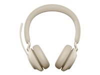 Jabra Evolve2 65 UC Stereo - Micro-casque - sur-oreille - Bluetooth - sans fil - USB-C - isolation acoustique - beige 26599-989-898