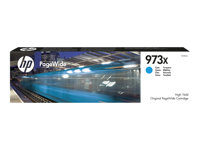 HP 973X - À rendement élevé - cyan - original - PageWide - cartouche d'encre - pour PageWide Managed MFP P57750, P55250; PageWide Pro 452, 477 F6T81AE