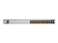 Cisco Catalyst 2960L-24PQ-LL - Commutateur - Géré - 24 x 10/100/1000 (PoE+) + 4 x 1 Gigabit / 10 Gigabit SFP+ - de bureau, Montable sur rack - PoE+ (195 W) WS-C2960L-24PQ-LL