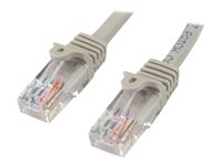 StarTech.com Câble réseau Cat5e UTP sans crochet de 2 m - Cordon Ethernet RJ45 anti-accroc - Câble patch - M/M - Gris - Cordon de raccordement - RJ-45 (M) pour RJ-45 (M) - 2 m - UTP - CAT 5e - moulé, sans crochet - gris 45PAT2MGR