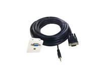 Plastron 45x45 VGA + Audio - Plaque - HD-15, fiche mini-phone Stéréo 3,5 mm - avec câble 28 AWG (10 m) 2051034