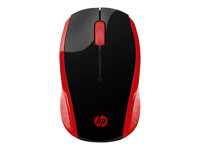 HP 200 - Souris - droitiers et gauchers - optique - sans fil - 2.4 GHz - récepteur sans fil USB - rouge - pour HP 20, 22, 24, 27, 460, Pavilion 14, 15, 24, 27, 590, 595, TP01 2HU82AA#ABB