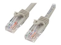 StarTech.com Câble Ethernet 5 m - RJ45 Cat5e - Câble réseau sans accroc - UTP - Cordon patch - Catégorie 5e - Gris - Cordon de raccordement - RJ-45 (M) pour RJ-45 (M) - 5 m - UTP - CAT 5e - sans crochet - gris 45PAT5MGR